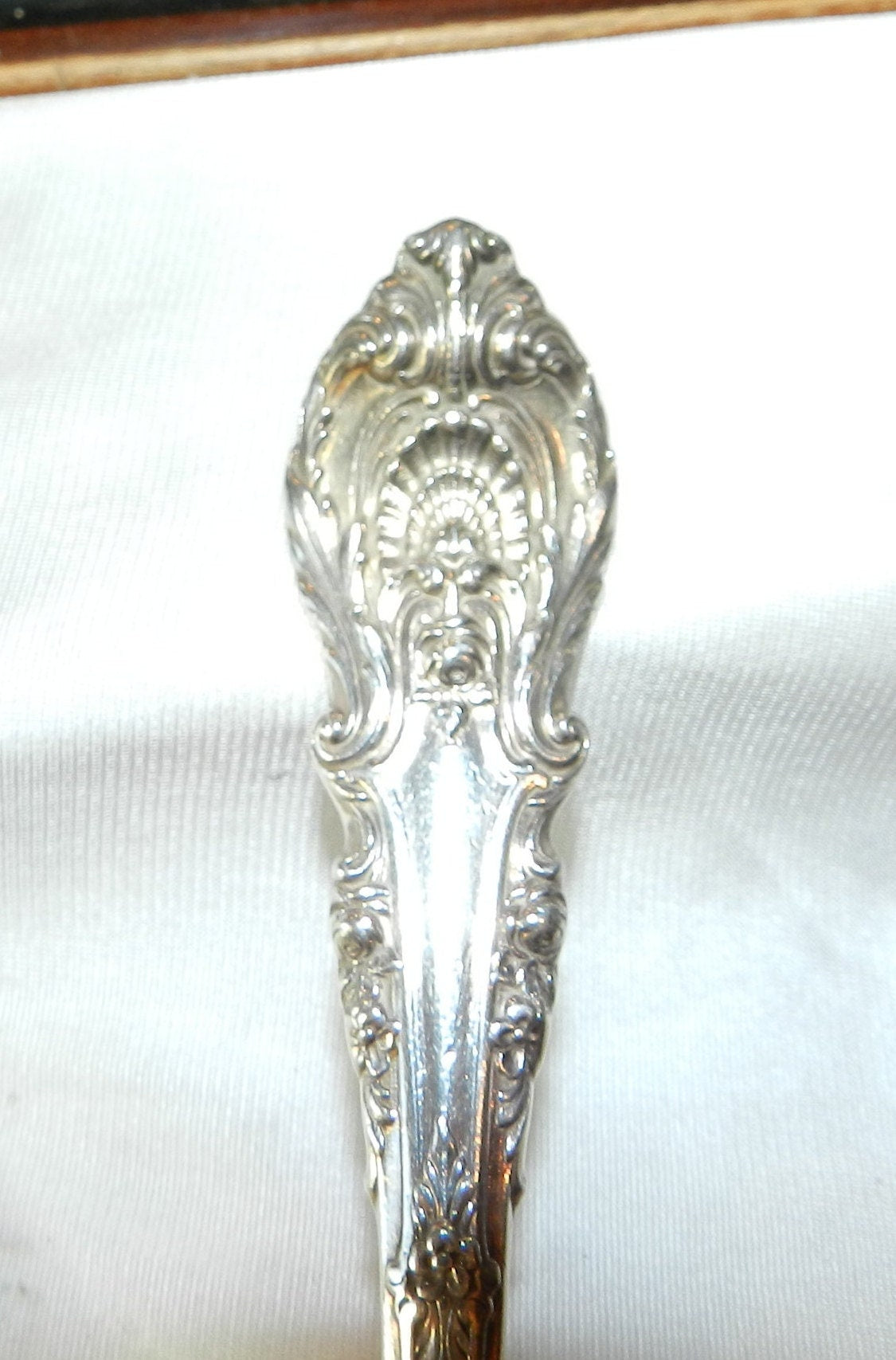 2 Vintage Large Sterling Silver Wallace Serving Spoons - Sir Christopher Pattern - 925 Authentic - Rare