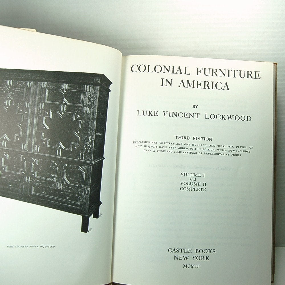 Vintage "Colonial Furniture In America" By Lockwood - 1951