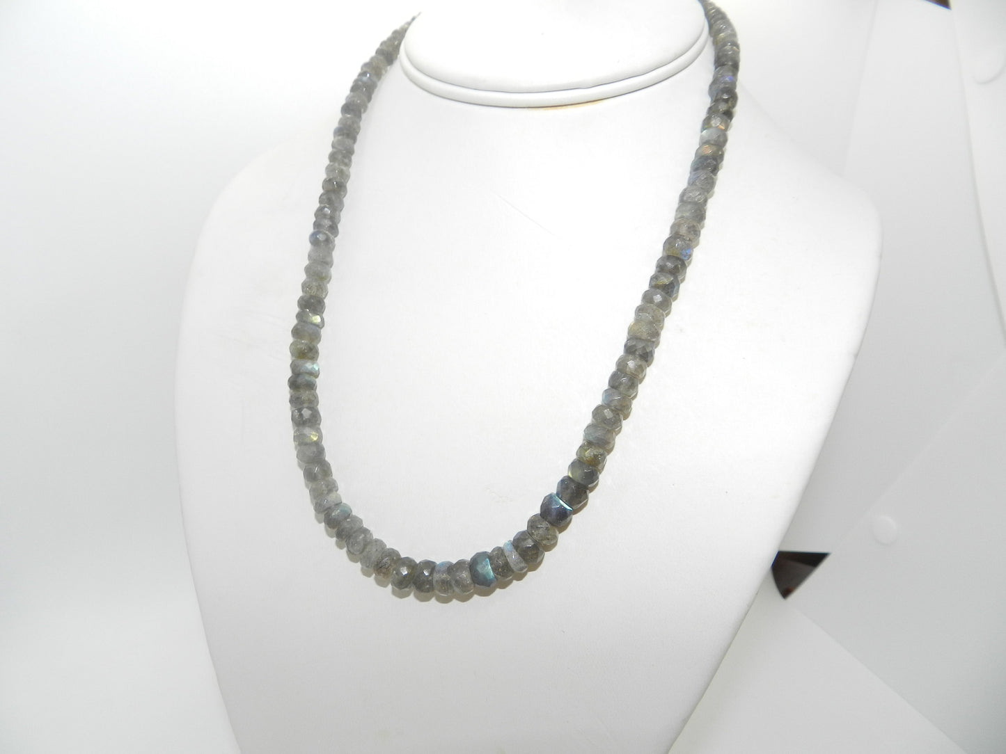 18" Authentic Labradorite Necklace Sterling Clasp