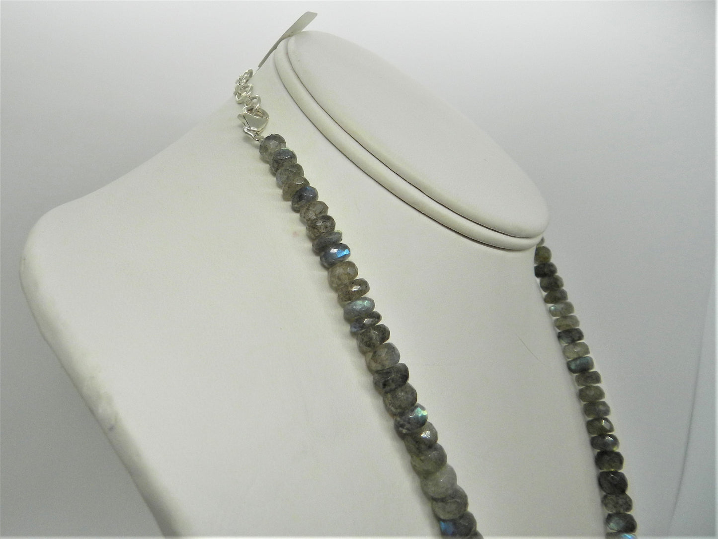 18" Authentic Labradorite Necklace Sterling Clasp