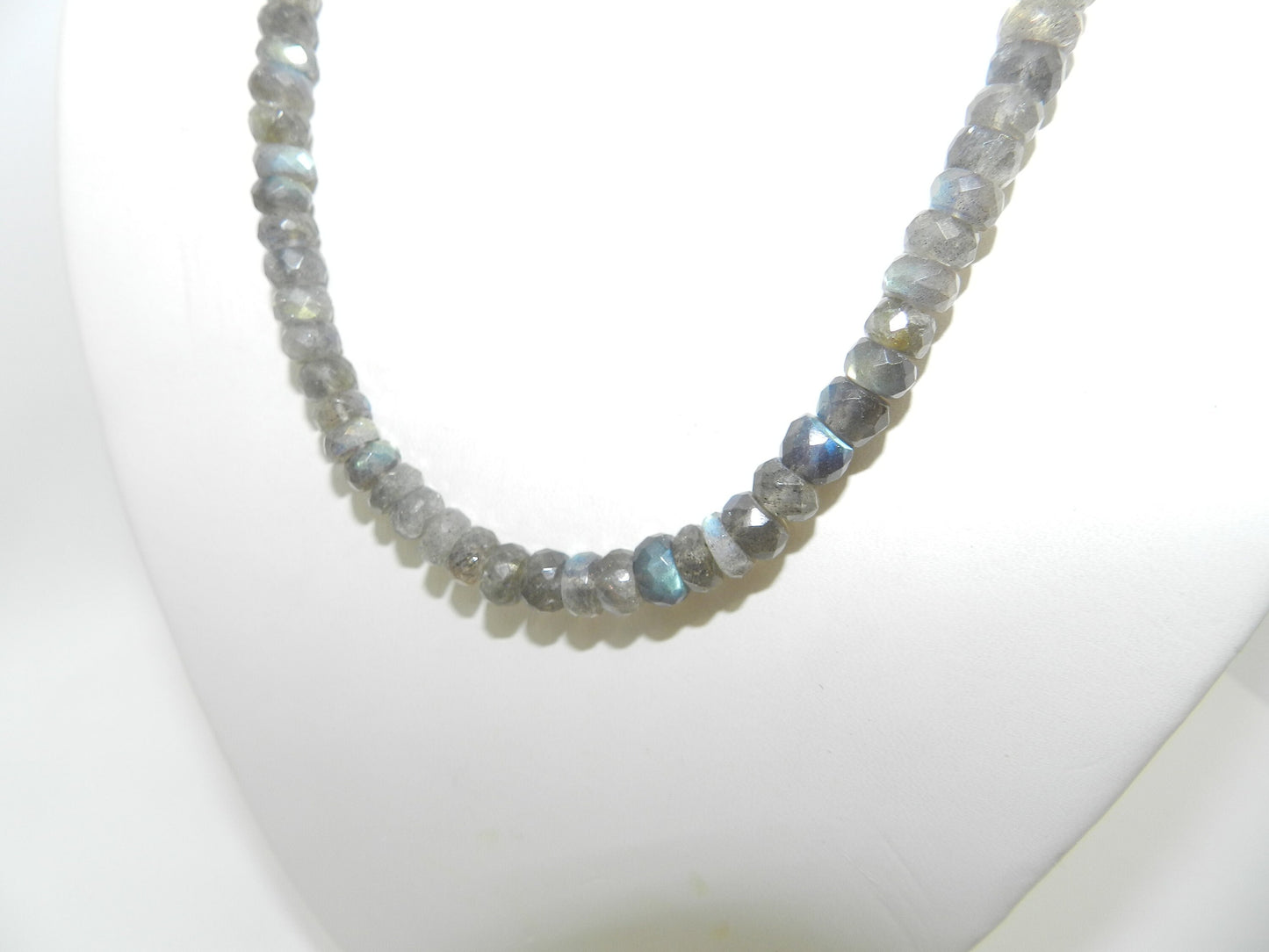 18" Authentic Labradorite Necklace Sterling Clasp