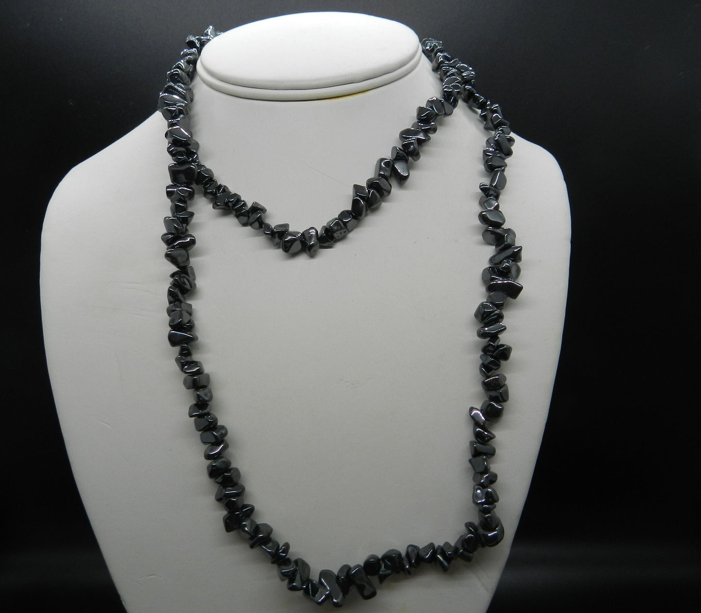 37" Authentic Hematite Nugget Strand Necklace