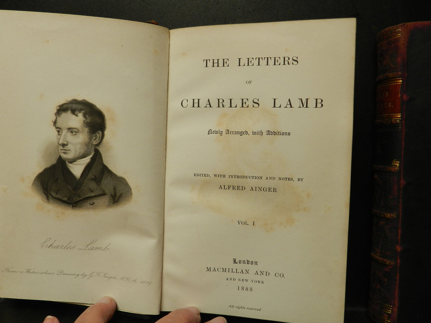 2 Antique Books "Lamb's Letters Vol. 1 & Vol. 2" by 1888
