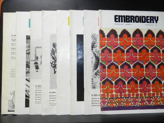 8 Vintage "Embroidery" Magazines - 1971-1973 -  The Embroiderer's Guild Publication