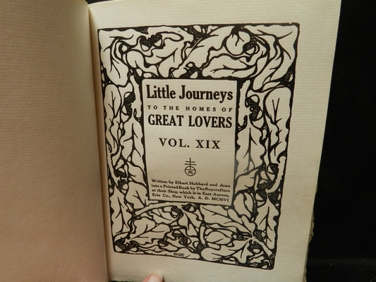 Antique Book "Little Journeys To the Homes of Great Lovers" Book 2  Roycrofters
