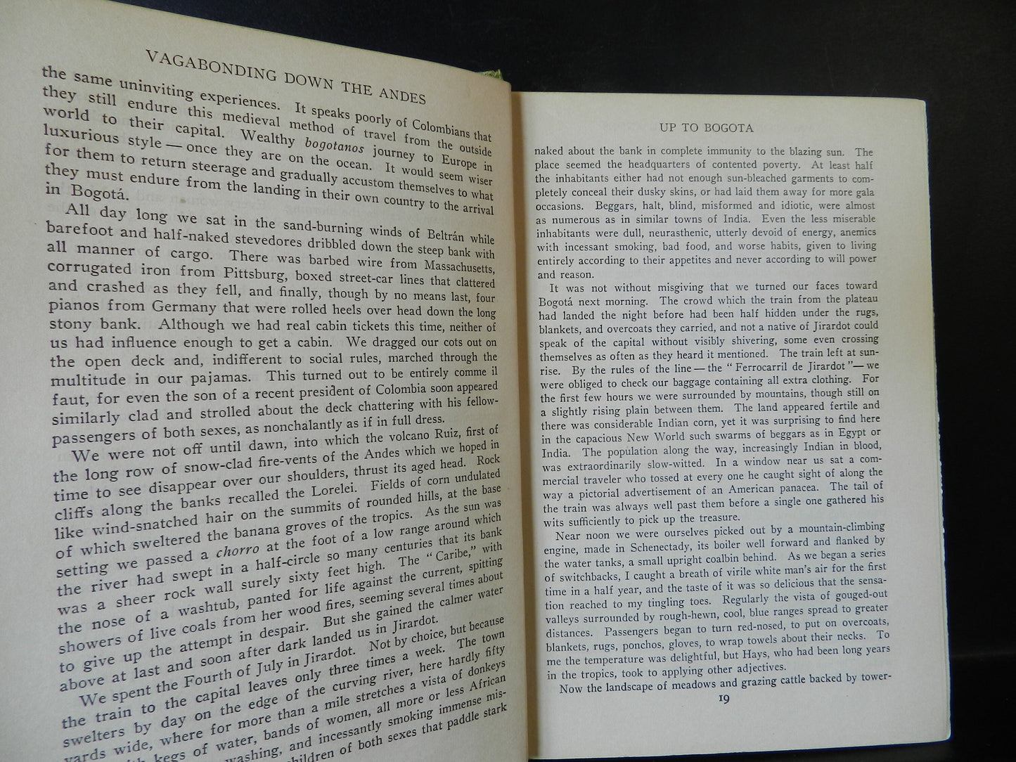 Antique Book "Vagabonding Down the Andes" by Franck - Circa 1917