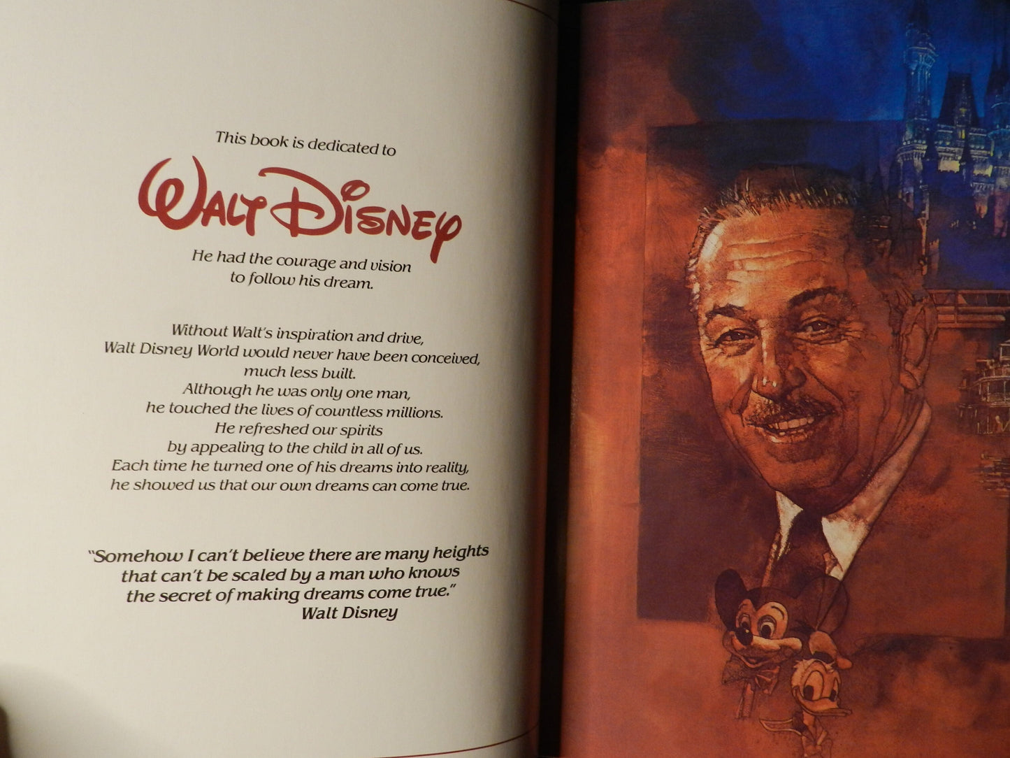 Vintage Commemorative Book "Walt Disney World" 1986