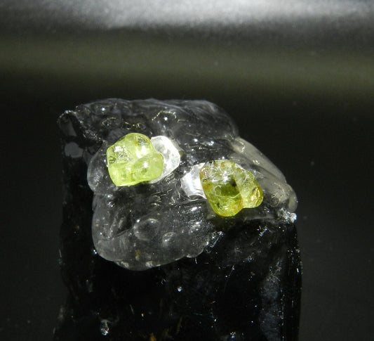 1 Pair Natural Peridot Nugget Earrings  Sterling Silver Studs