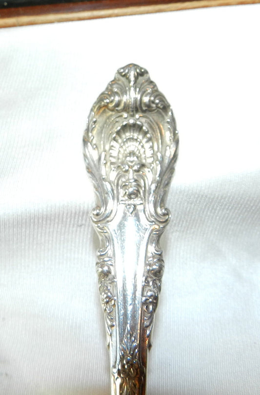2 Vintage Large Sterling Silver Wallace Serving Spoons - Sir Christopher Pattern - 925 Authentic - Rare