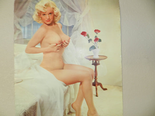 Mature Content - Vintage Large Female Nude Pin-Up Poster - "The Charmer"  1960s Original