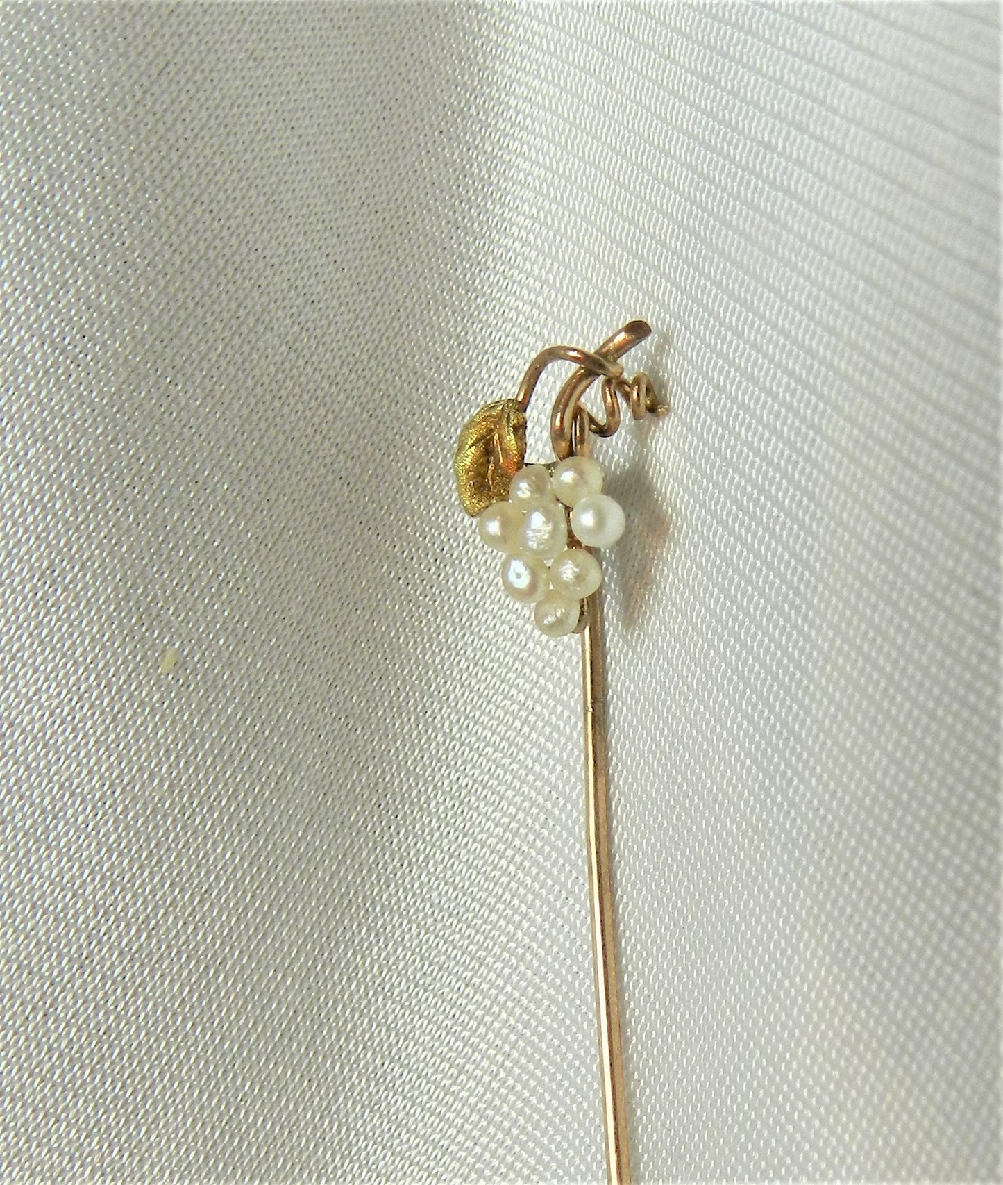 Antique 10K Pearl Cluster Stick Pin  Cravat Pin  Grapes