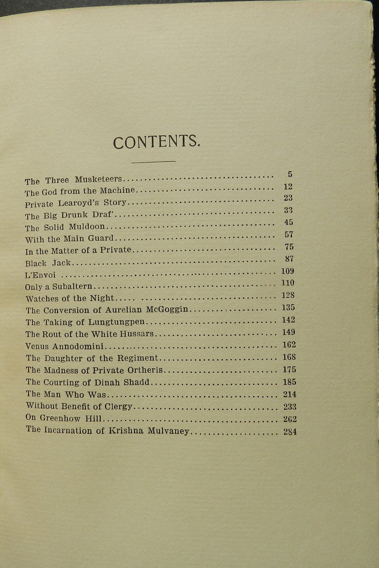 Antique Book "Soldiers Three" by R. Kipling  VG Condition  Unusual Binding Beautiful  Spine Gilding   Deckle Edge