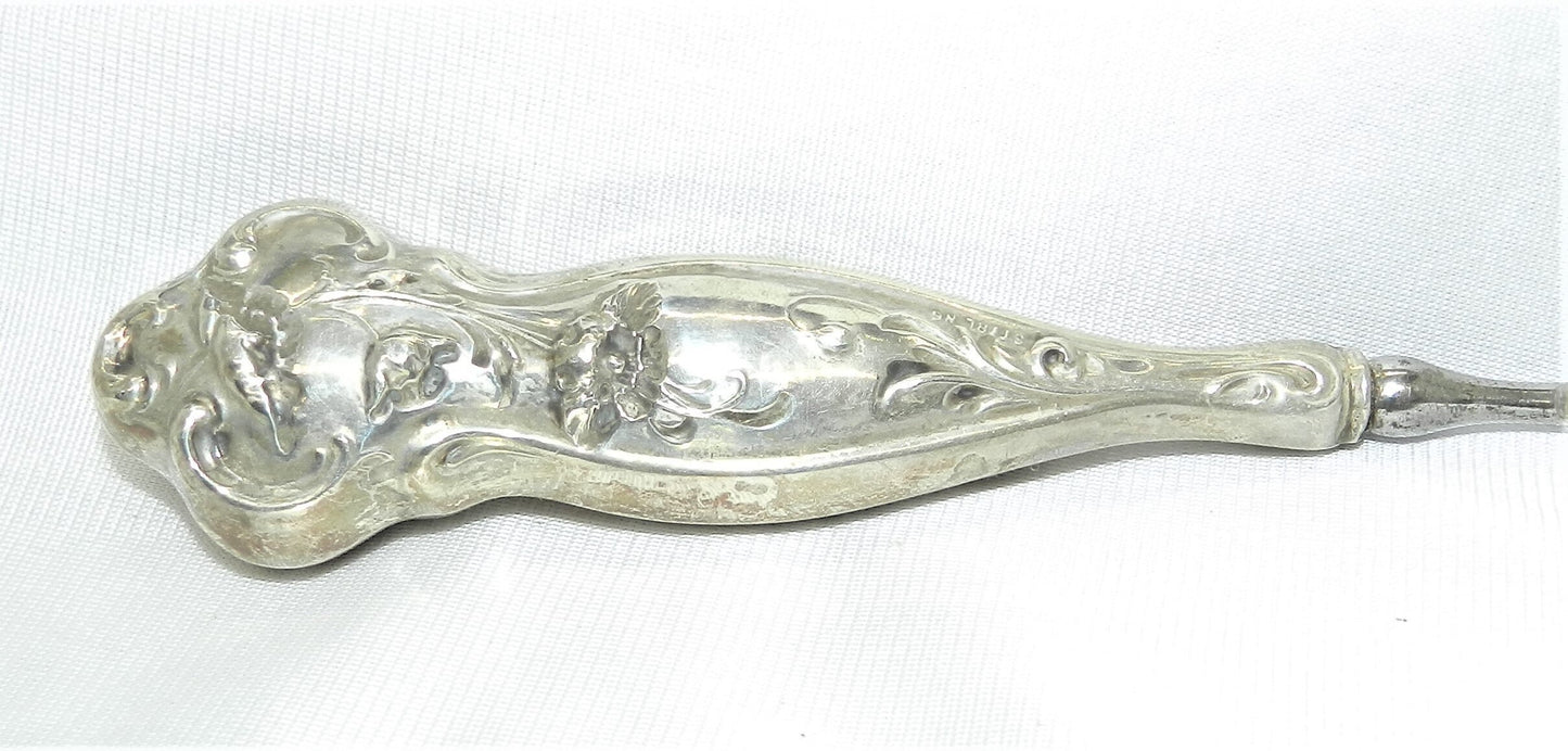 Antique Art Nouveau Sterling Silver Manicure Cuticle File -925- Circa 1890