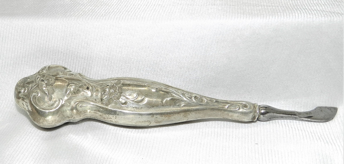 Antique Art Nouveau Sterling Silver Manicure Cuticle File -925- Circa 1890