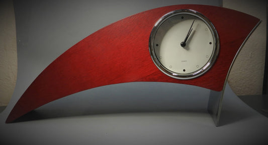 Vintage Wood Clock - Sleek Design - Battery - MCM