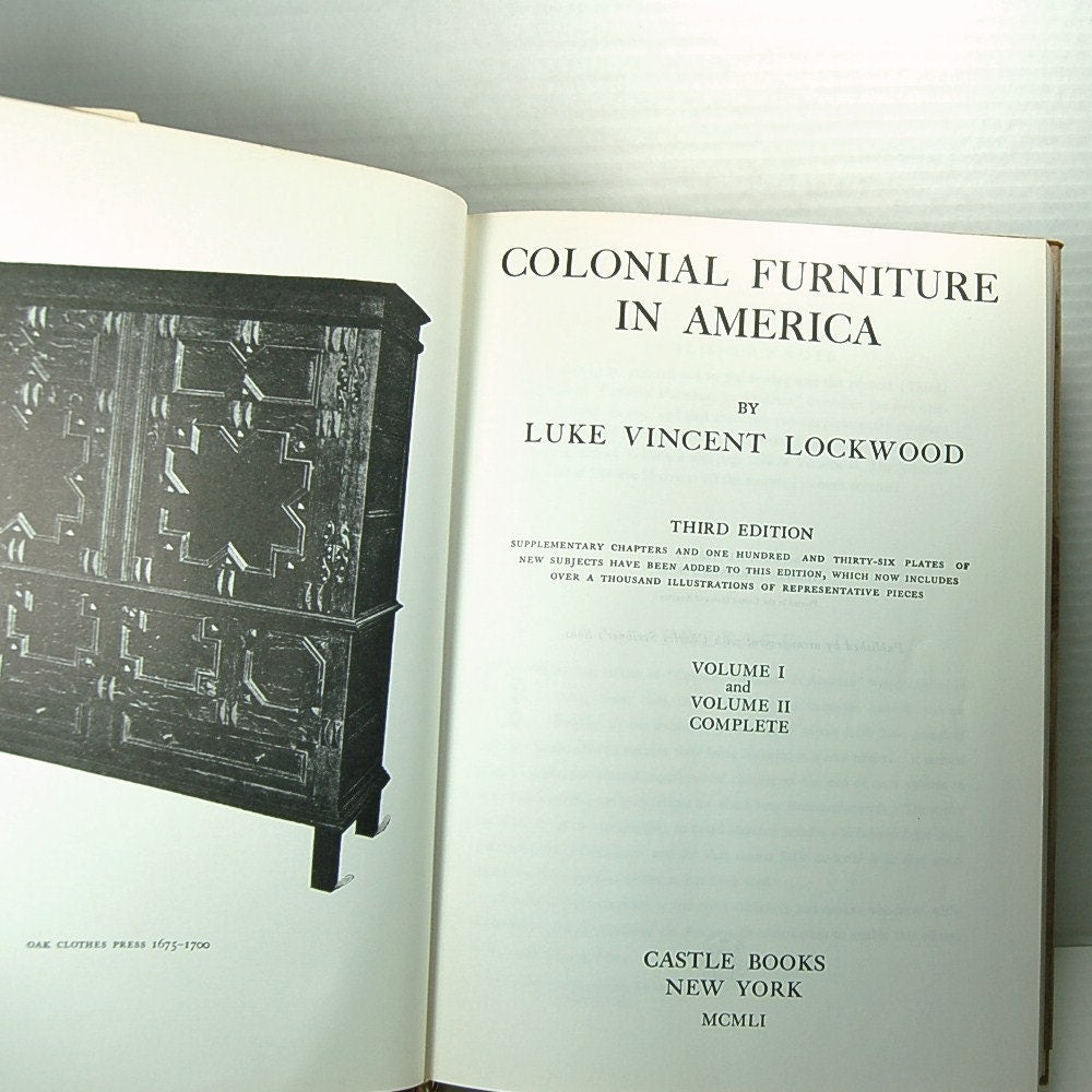 Vintage "Colonial Furniture In America"  By Lockwood - 1951